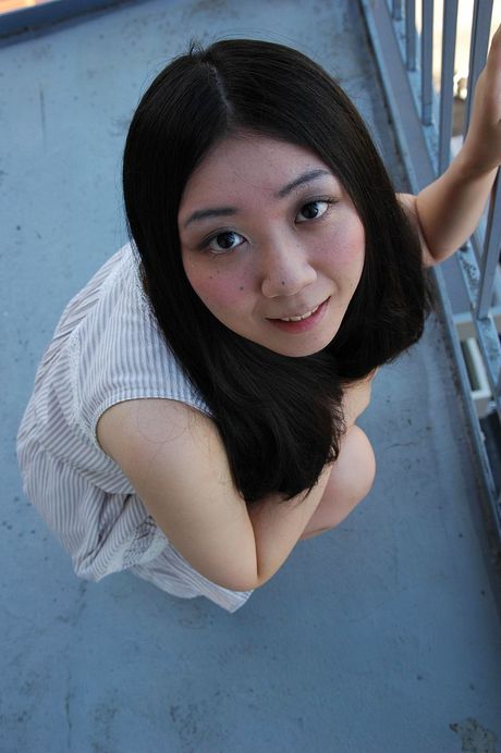 Shy japanese teen strips and pleases cock