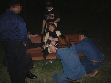 Asian amateur girl strips and shows her sexy butt and tits in public