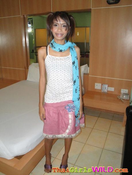 Tall petite Thai hooker sucks cock and gets a hard fucking