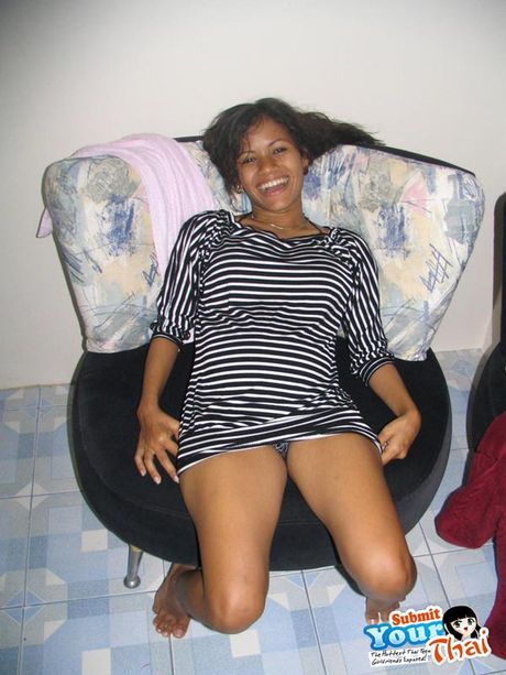 Busty Thai girlfriend gobbles on a cock and balls then gets a huge creampie