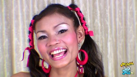 Polly gets her tiny pussy fucked and perfect face covered in cum!