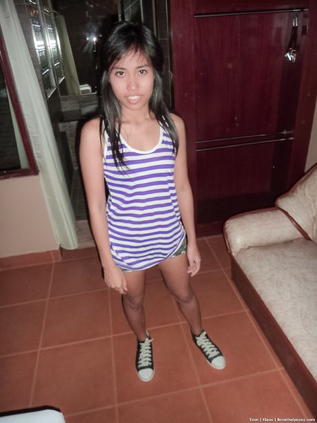 Adorable Phuket teen Toon licks ass wearing her Converse shoes