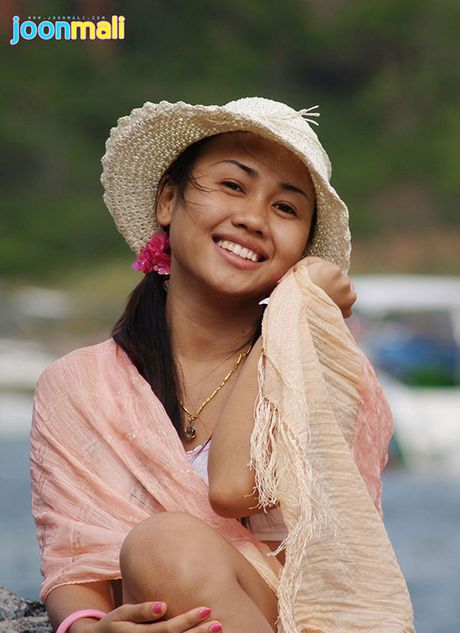 Joon Mali blows kisses wearing just a panty set at ocean