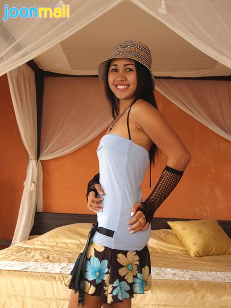 Petite teen Joon Mali models fun new clothes just for you