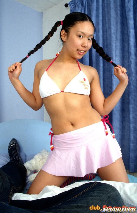 A horny fellow nailing her hot asian face with wet spunk