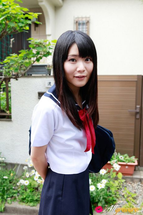Sayaka Otonashi Asian in school uniform is not in mood for class