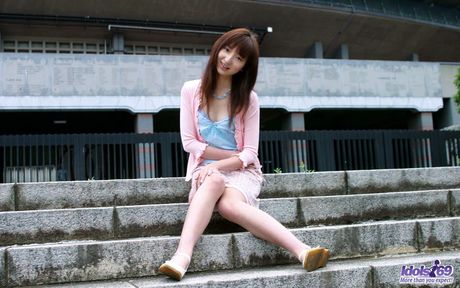 Japanese tramp is getting ready for an evening of fun and much fucking at home