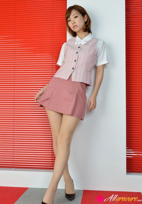 Ichika Nishimura Asian has sexy legs in short skirt and heels