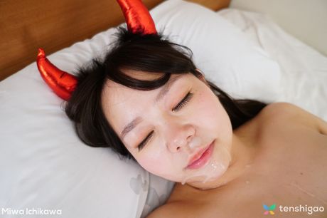 Miwa Ichikawa dresses us as a devil and lets us play with her big tits