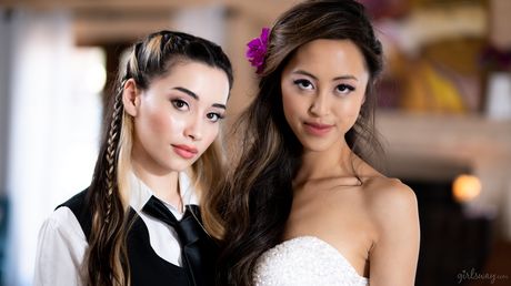 bodies. They start by kissing and then move on to licking each others pussies.