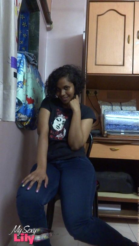 Fantastic Indian teen Lily Singh strips and bares her perfect tits and ass