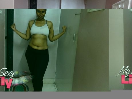 Platinum Indian teen Lily Singh strips and shows her perfect tits and ass