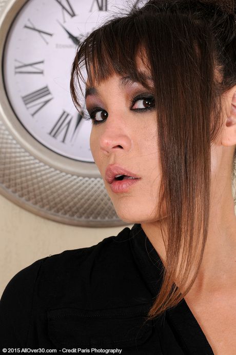 Asian mom Jade Hsu strips and shows her hot booty and tits in a solo