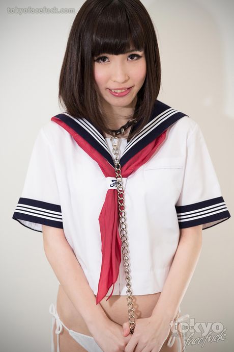 Schoolgirl Waka Shitou wants cock so badly she drools all over herself