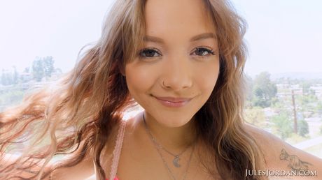 Cute teen Alex De La Flor gets her asshole drilled in a threesome