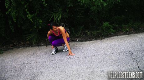 Asian teen Miko Dai strips and shows her perfect butt and tits in public