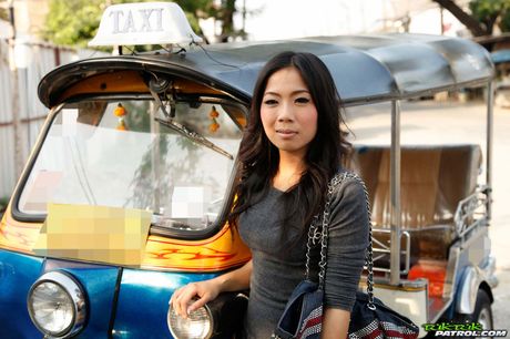 Asian teen Nanny strips and rides a big dick in a public toilet