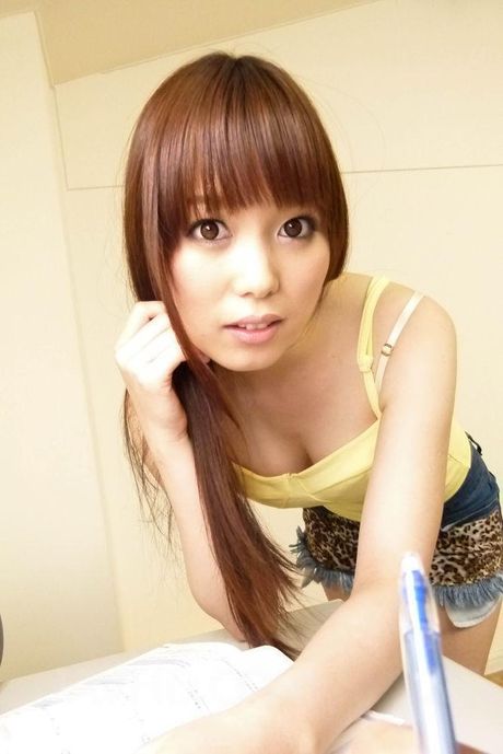 Moe Sakura Asian with sexy legs sucks boner before riding it