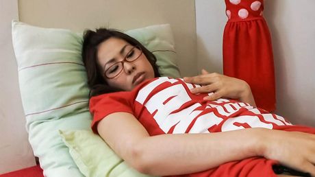 Chie Inamori Asian plays with vibrators on hairy pussy and tits