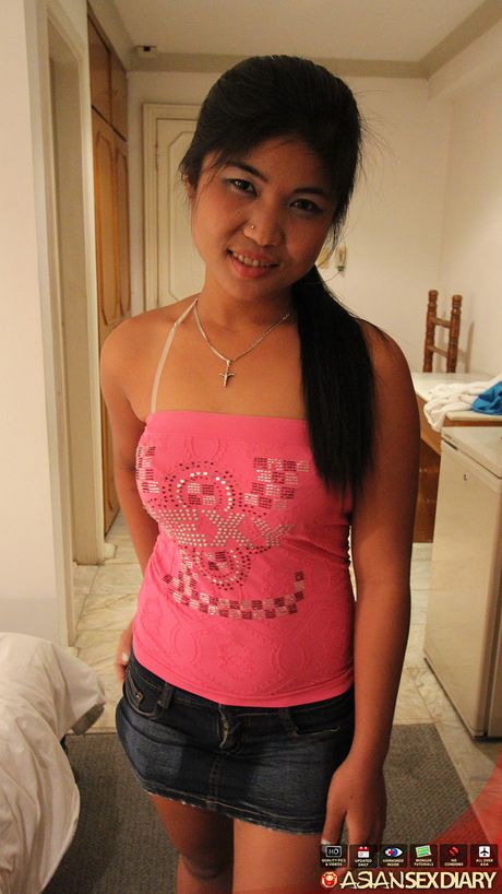 Asian teen Barbie gets her hairy pussy teased and fucked by her boyfriend