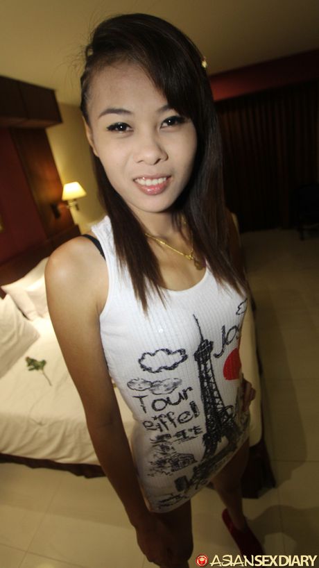 Skinny Asian teen Julie gets her pierced pussy teased and dicked hardcore