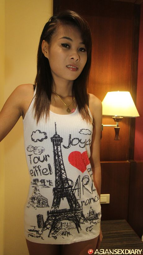 Skinny Asian teen Julie gets her pierced pussy banged hardcore