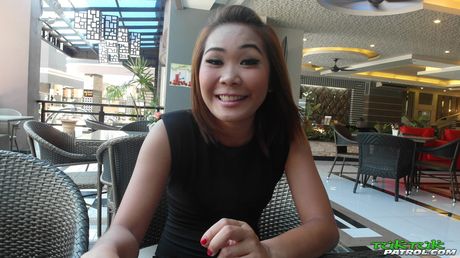 Asian teen Som strips and shows her tiny tits and ass before fucking