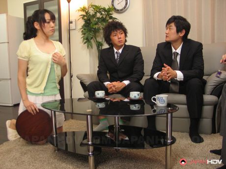 Japanese porn slut Reina Misaki enjoys in two tasty meat poles