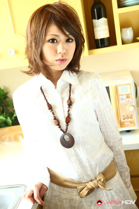 Super cute Japanese brunette Aya Sugiura loves to display her body