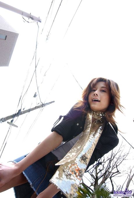 Super hot Asian babe Hime Kamiya presents her hot butt and hairy cunt in a solo