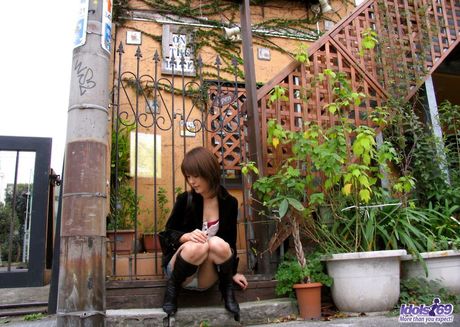 Amazing Asian babe Sumire strips and highlights her sexy booty in a hot bath