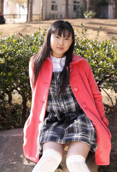 Superb Japanese schoolgirl Youko Sasaoka strips and poses naked outdoors