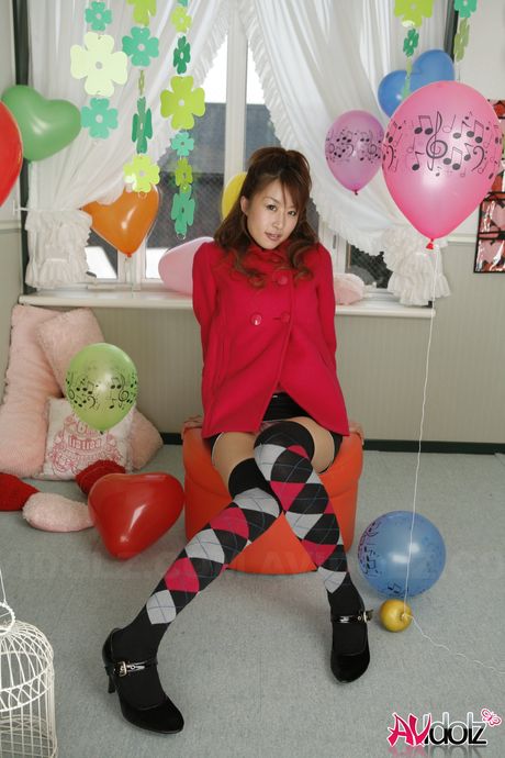 Platinum Japanese babe Ryo Takizawa strips and reveals her tiny tits and ass