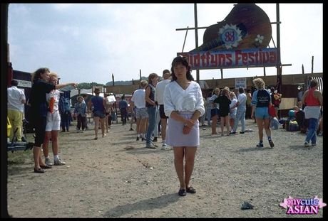 Asian amateur girl with small tits strips and toys her hairy pussy