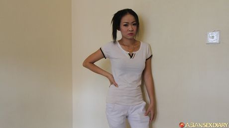 Asian mommy Hong gets her hairy pussy licked and dicked by a hung stud