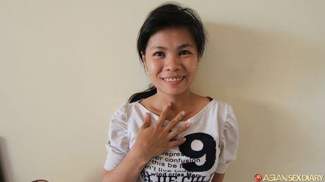 The Asian teen Nap strips and gets her hairy pussy licked and dicked by a guy