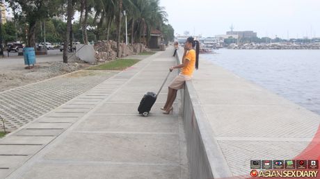 Skinny Asian teen Airlady gets her pussy licked and dicked by a horny guy