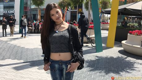 The Asian teen Miyuki gets her hairy pussy licked and dicked by a horny guy