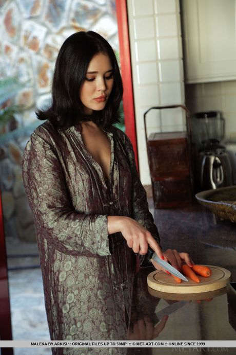 Stunning Asian Malena strips and shows her perfect ass and tits in a solo