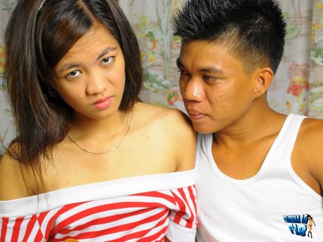 Skinny Japanese amateur teen strips and shows her tiny tits and pussy