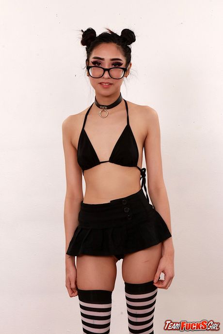 Eva Yi gets her pussy and mouth fucked by black men in a gangbang