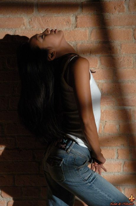 Asian teen Phaelin strips and rubs her twat after a hot striptease