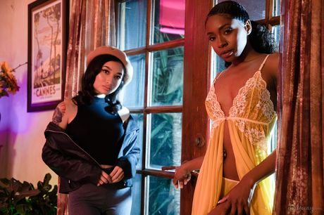 Amari Anne and Avery Black have lesbian sex after a foot fetish date