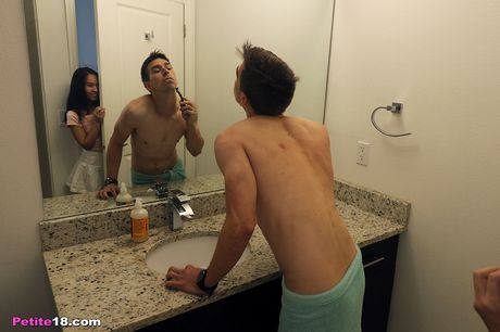 Asian teen Kimmy Kim gets her pussy licked and dicked by her boyfriend