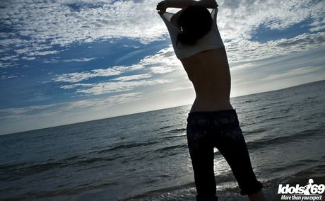 Stunning japanese youthful Mari Misaki exposing tiny tits and hot ass