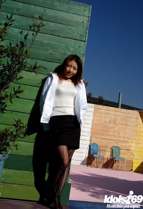 Sylphlike japanese redheaded teen Sumire in hot undies exposing small tits and spreading her legs