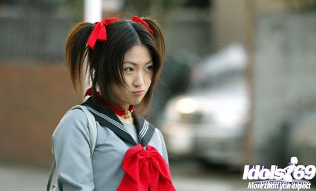 Stunning japanese Saeki Mai in uniform enjoy amazing group sex scene