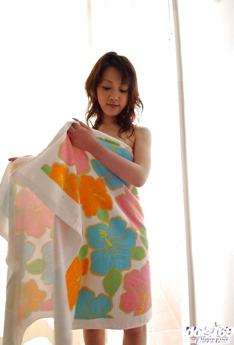 Slim japanese youthful Mai Kitamura in panties shows small tits and sexy ass