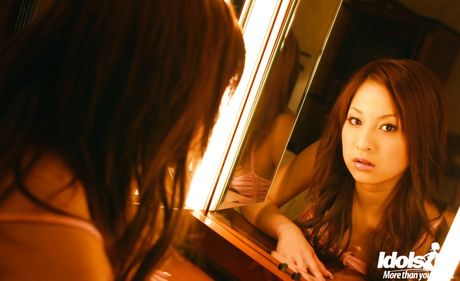 Svelte japanese young Ryo Uehara shows tiny tits and hot ass in shower