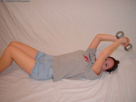 Svelte asian teen China in hot lingerie revealing her butt and masturbating with sex toy